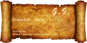 Guszter Imre névjegykártya